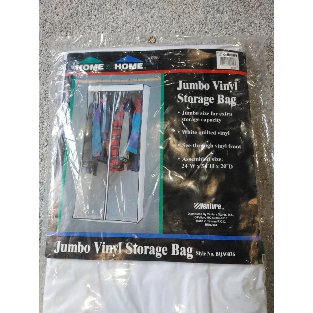 90s Venture Hanging Closet Jumbo Vinyl Garment Dress Clothing Bag Storage